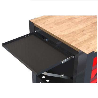 US Local 4 DRAWERS MULTIFUNCTIONAL TOOL CART WITH WHEELS AND WOODEN TOP