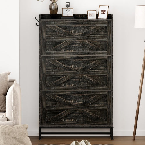 US Local Shoe Cabinet, Entry Home Shoe Cabinet, Entrance Balcony Storage Cabinet, Large Capacity Shoe Rack, Grey