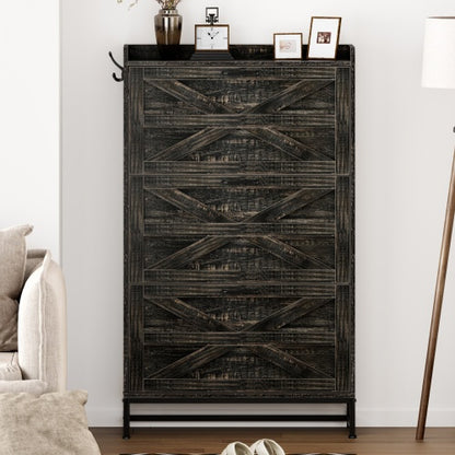 US Local Shoe Cabinet, Entry Home Shoe Cabinet, Entrance Balcony Storage Cabinet, Large Capacity Shoe Rack, Grey