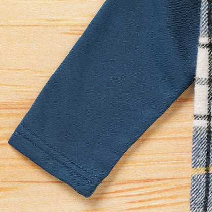 US Local Toddler Baby Boy Clothes Plaid Long Sleeve Hoodie Sweatshirt & Pants 2pcs Boys Outfit Set