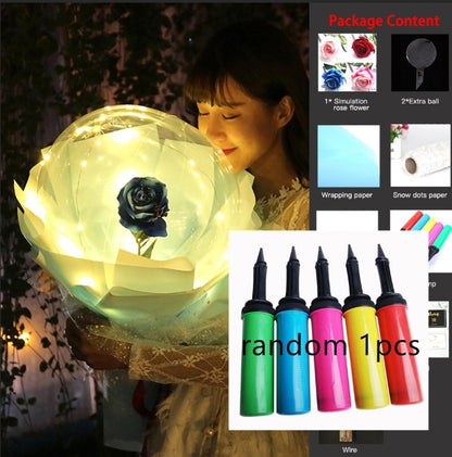 US Local LED Luminous Balloon Rose Bouquet Transparent Bobo Ball Rose