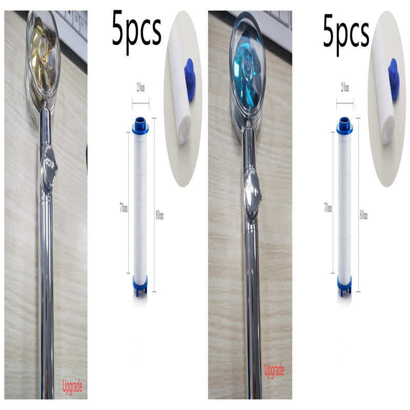 Turbo Propeller Shower Head Water Saving High Preassure Flow 360 Degrees With Fan Extension Showerhead Rainfall With Holder