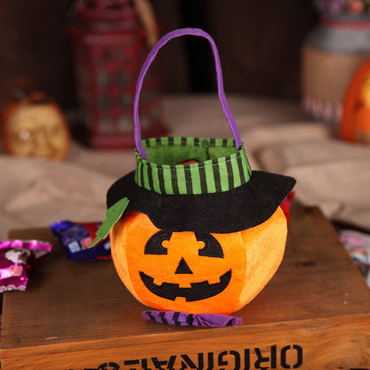 Cute Halloween Candy Bag Child Pumpkin Portable Handbag Cosplay Props Gift Basket Kids Gifts