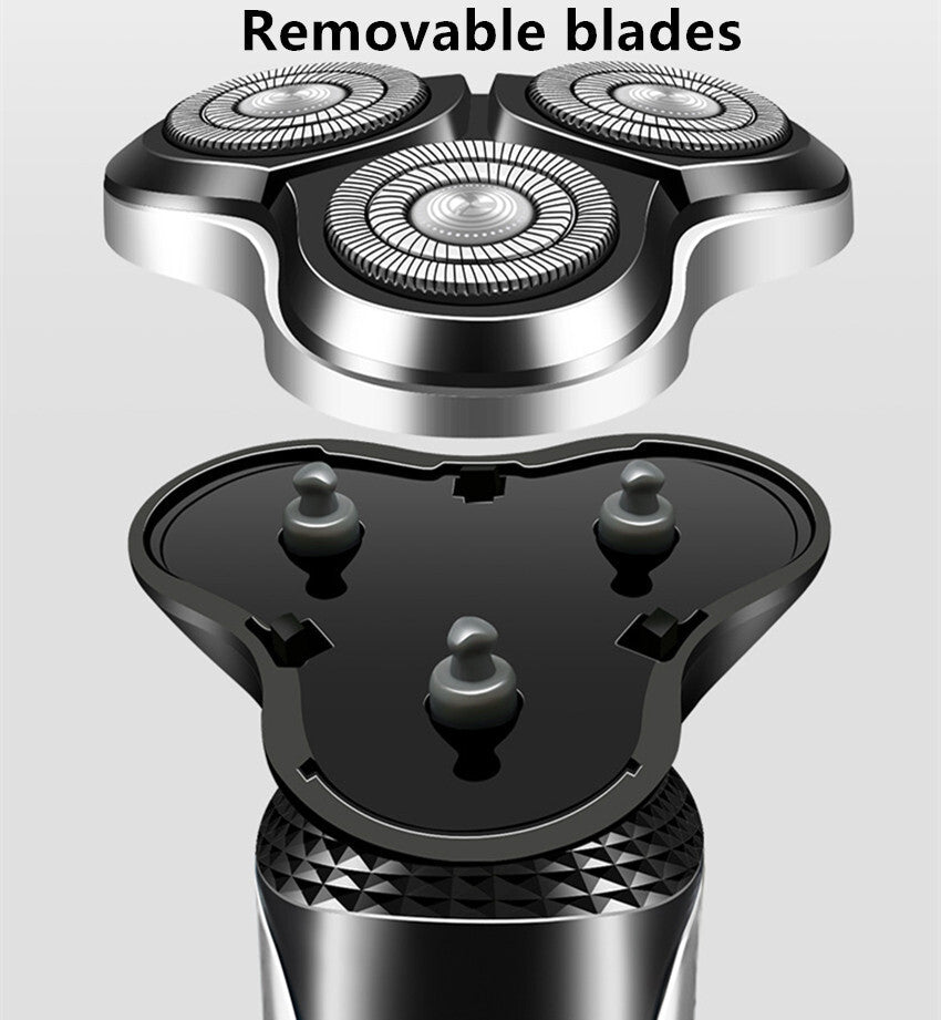 UK Local Electric Shaver Mens Razor Rotary Waterproof Pop-Up Beard Trimmer Wet Dry Cordless Nose Hair Cutting Barber Shaving Machine