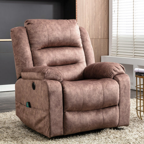 UK Local Electric Power Lift Recliner Chair Sofa With Massage And Heat For Elderly 2 Side Pockets USB Ports Single Recliner Chairs For Living Room Overstuffed Breathable Fabric Reclining