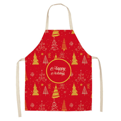 Christmas linen apron