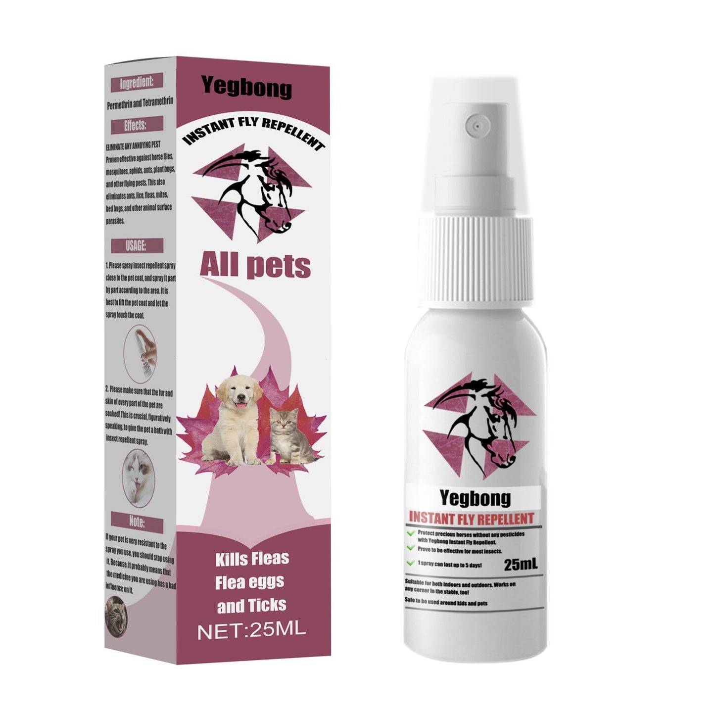 US Local Yegebang Pet Deworming, Flea And Tick Removal, Itching Spray For Cats And Dogs