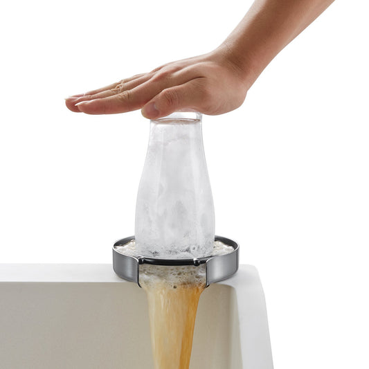 US Local Glass Rinser, 10 Powerful Spraying Jets 360  Rotating Cup Rinser For Sink, 304 Stainless Steel Faucet Cup Washer With ABS Cup Holder For Baby Bottle, Glass Cup, Wine Glass