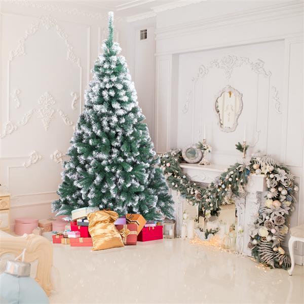 US Local Green Pointed Spray White PVC Material Christmas Tree