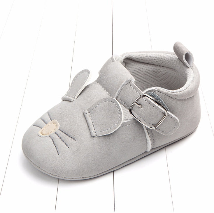 US Local Spring and autumn cartoon animal baby shoes matte leather non-slip soft bottom