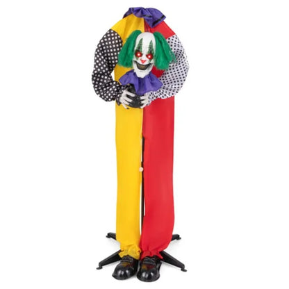 US Local 4.5FT Halloween Clown Decoration With LED Eyes And Phrase Recording