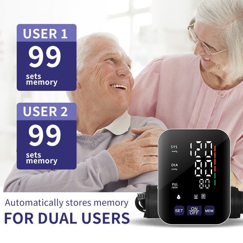 UK Local Multifunctional Home Blood Pressure Monitor With Cuff, Records 99 Measurements And Tracks Heart Rate