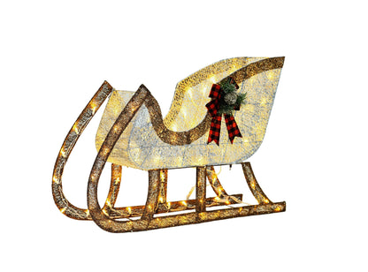 US Local 48-inch Christmas Reindeer And 38-inch Sleigh Decorations Create A Festive Atmosphere, Suitable For Indoor And Outdoor Scenes, A Must-have For Christmas