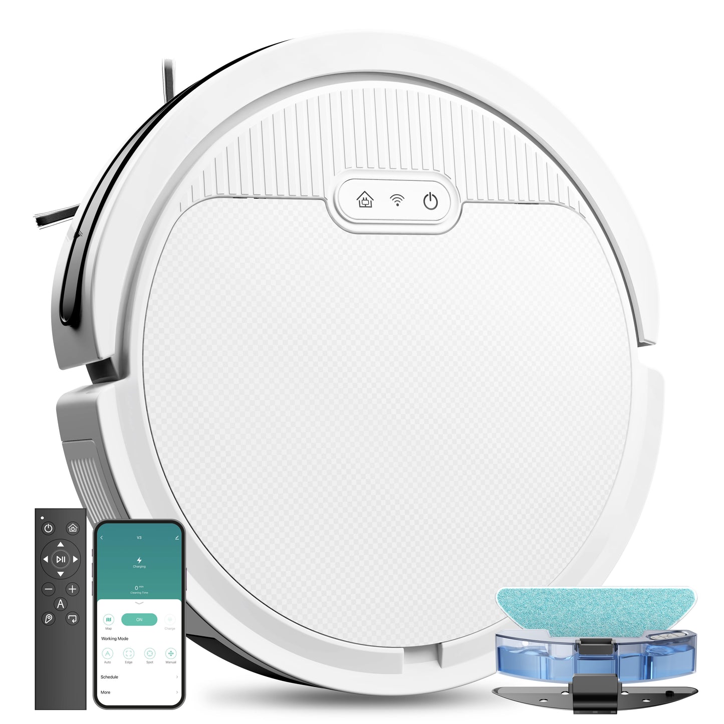 US Local Robot Vacuum And Mop, 3 In 1 Combo Cleaner For Home With Pet Hair And Hard Floor, 5000Pa Suction, 120 Mins Run Time,Self-Charging,Super Thin Body