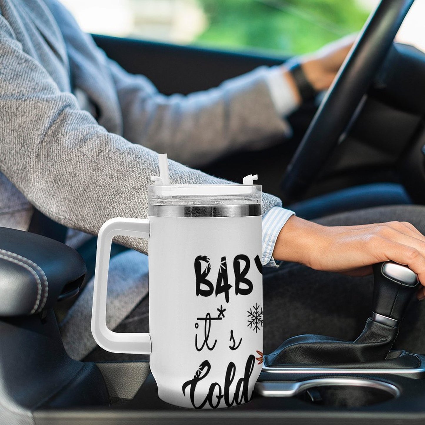 POD US Local 40 oz Large Capacity Car Cup Snowman Christmas