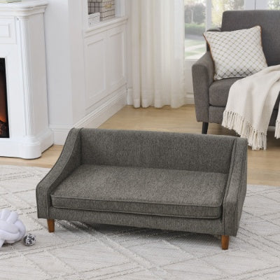 US Local Durable Elevated Dog Sofa Bed,Pet Sofa With Modern Irregular Armrest Design,Comfortable Soft Dog Sofa