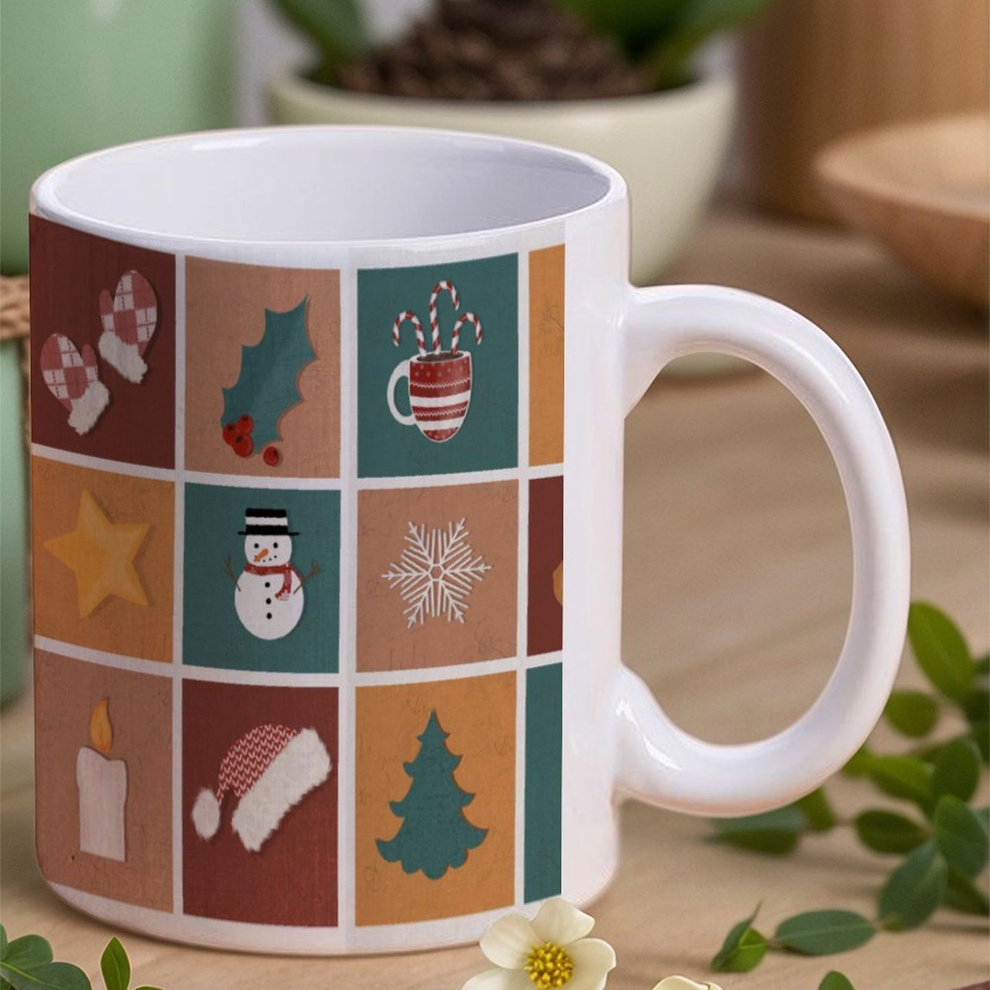POD US Local White mug with full print, Christmas Retro 0046