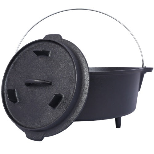 US Local Outdoor Camping Deep Pot, Suitable For Camping Fireplace Cooking Barbecue Baking Campfire
