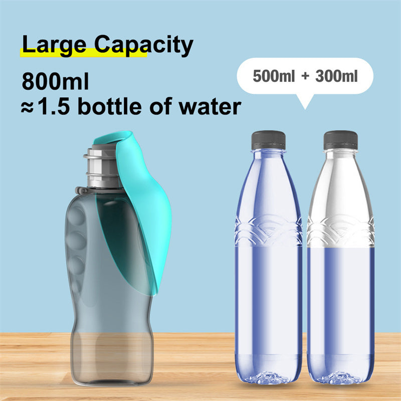 USA Local 800ml Dogs Water Bottle Portable High Capacity Leakproof Pet Foldable Drinking Bowl Golden Retriever Outdoor Walking Supplies Pet Products