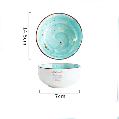 US Local Ceramic Breakfast Salad Bowl With Cute Eating Bowl