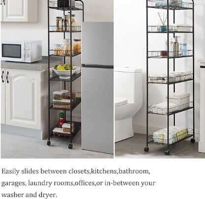 US Local Layer Storage Car Line Slim Shelves With Wheels