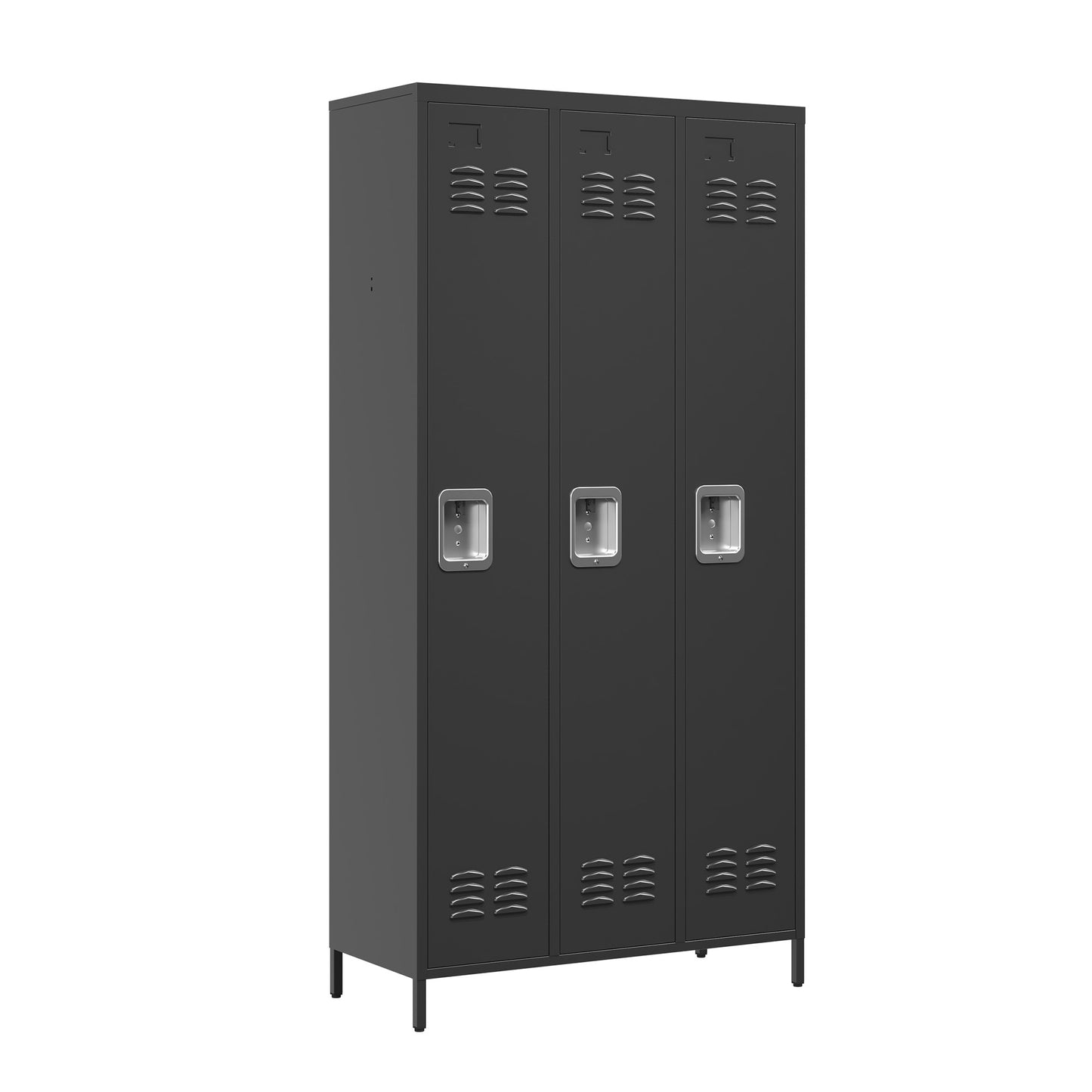 US Local 3 Door Metal Lockers With Lock For Employees,Storage Locker Cabinet  For Home Gym Office School Garage,Black