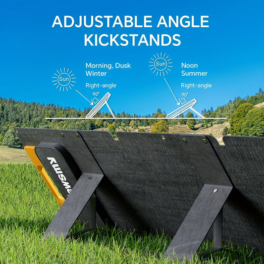 US Local 100W Portable Foldable Solar Charging Panel - High Efficiency With USB-C PD3.0, USB-A QC3.0 And DC 20V Output, Lightweight And Compact Design For Camping, Hiking, RV Outings And Outdoor Adventures