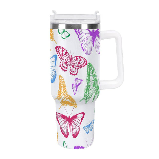 PHDT00538 POD US Local Tumbler 40oz Large Capacity Car Cup Hollow Out, Butterfly