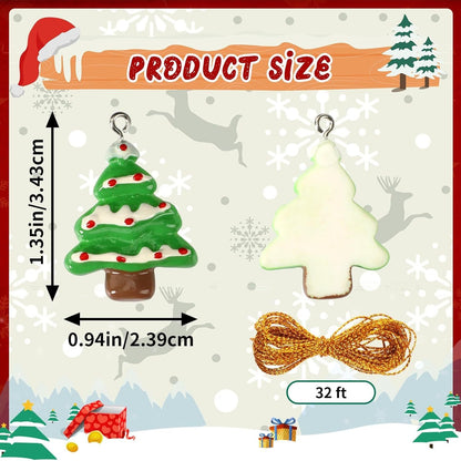 US Local 36PCS Mini Resin Christmas Ornaments Tiny Christmas Hanging Ornaments For Tree Xmas Miniatures Figurines Charms With String Resin Hanging Pendants For Holiday Party