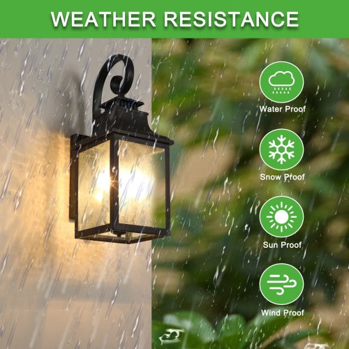 US Local Large Outdoor Glass Wall Light Supports Many Types Of Bulbs -2 Packs