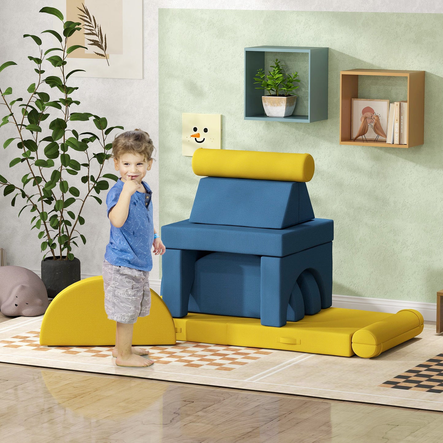 US Local 6 Pieces Foam Climbing Blocks for Toddlers with Washable Cover