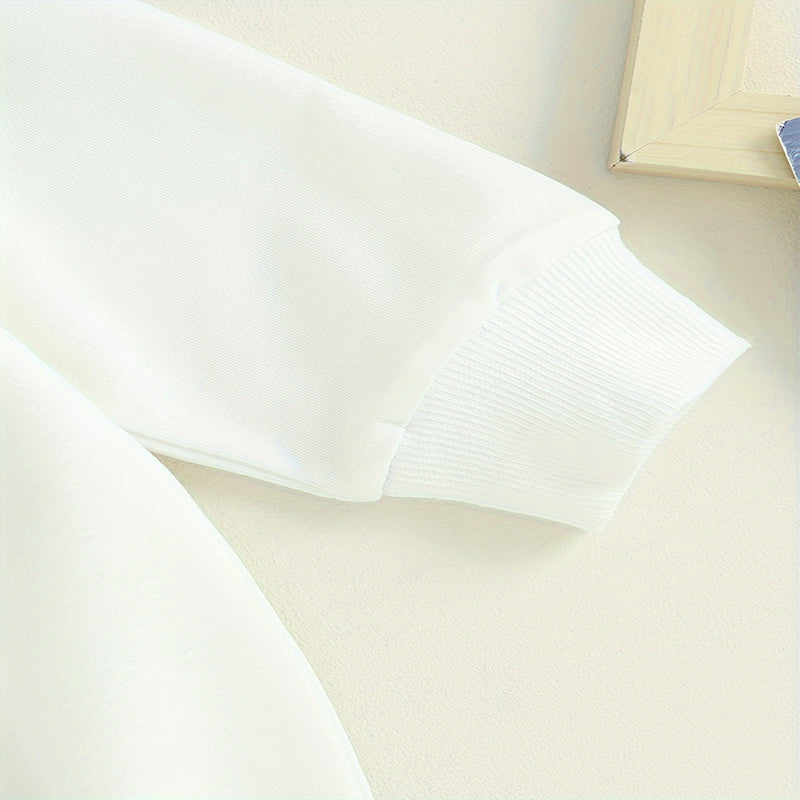 US Local Baby Boy's 2-Piece Sweatshirt Set Round Neck Letter Print Top & Drawstring Jogger Pants For Spring & Fall