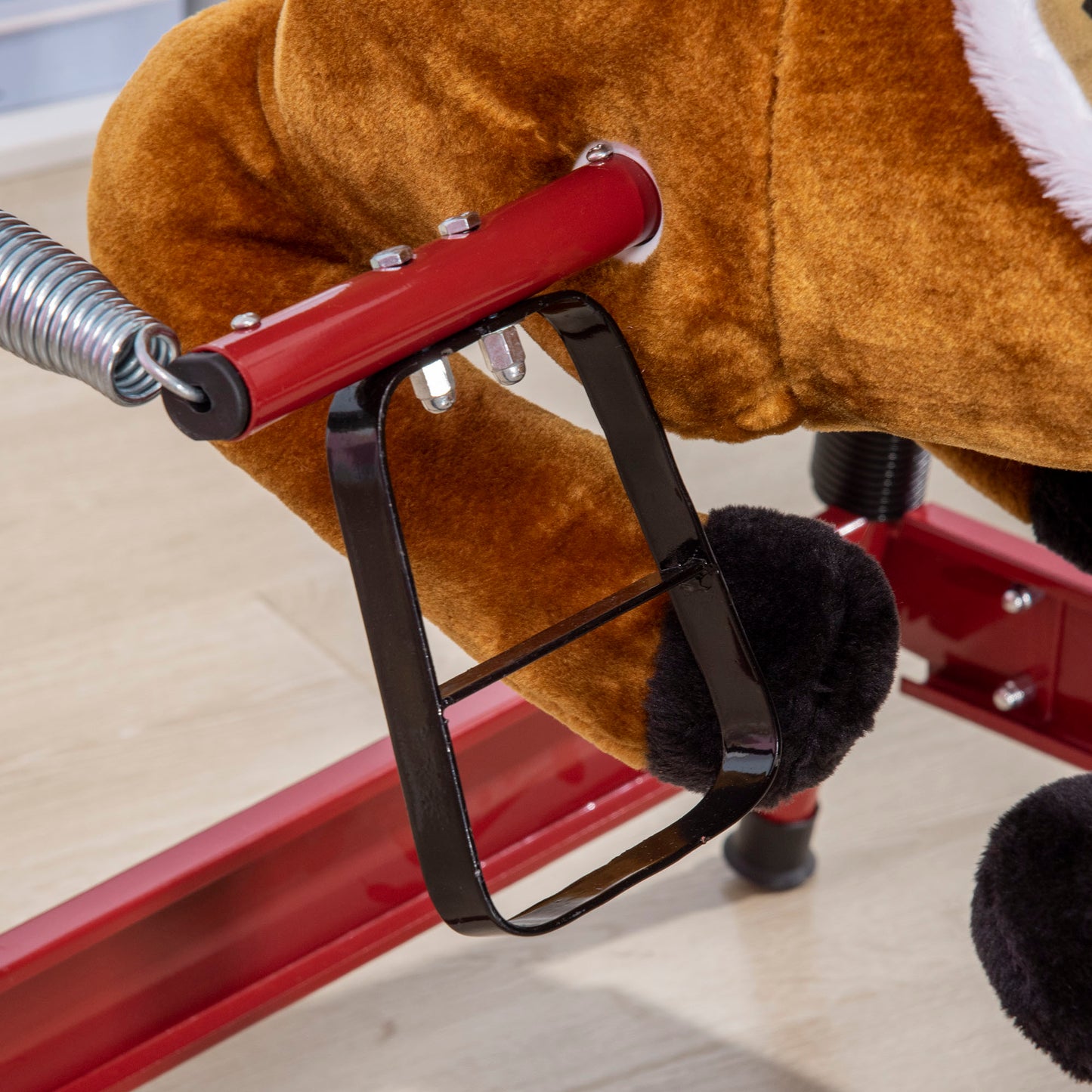 US Local Durable Kids Plush Spring Rocking Horse