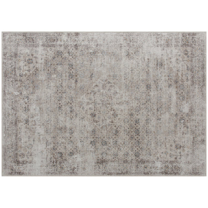 US Local Machine Washable Area Rug 5x7, Non-Slip Traditional Floor Carpet For Living Room, Bedroom, Light Mixed-Brown