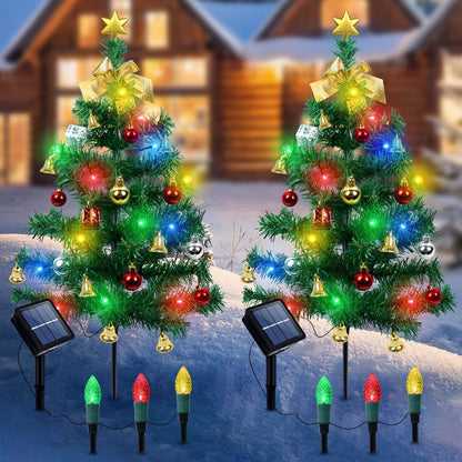 US Local Solar Christmas Tree Lights For 2 Pcs