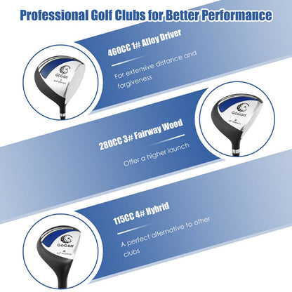 US Local Men's Profile Complete Golf Club Package Set Includes 10 Pieces