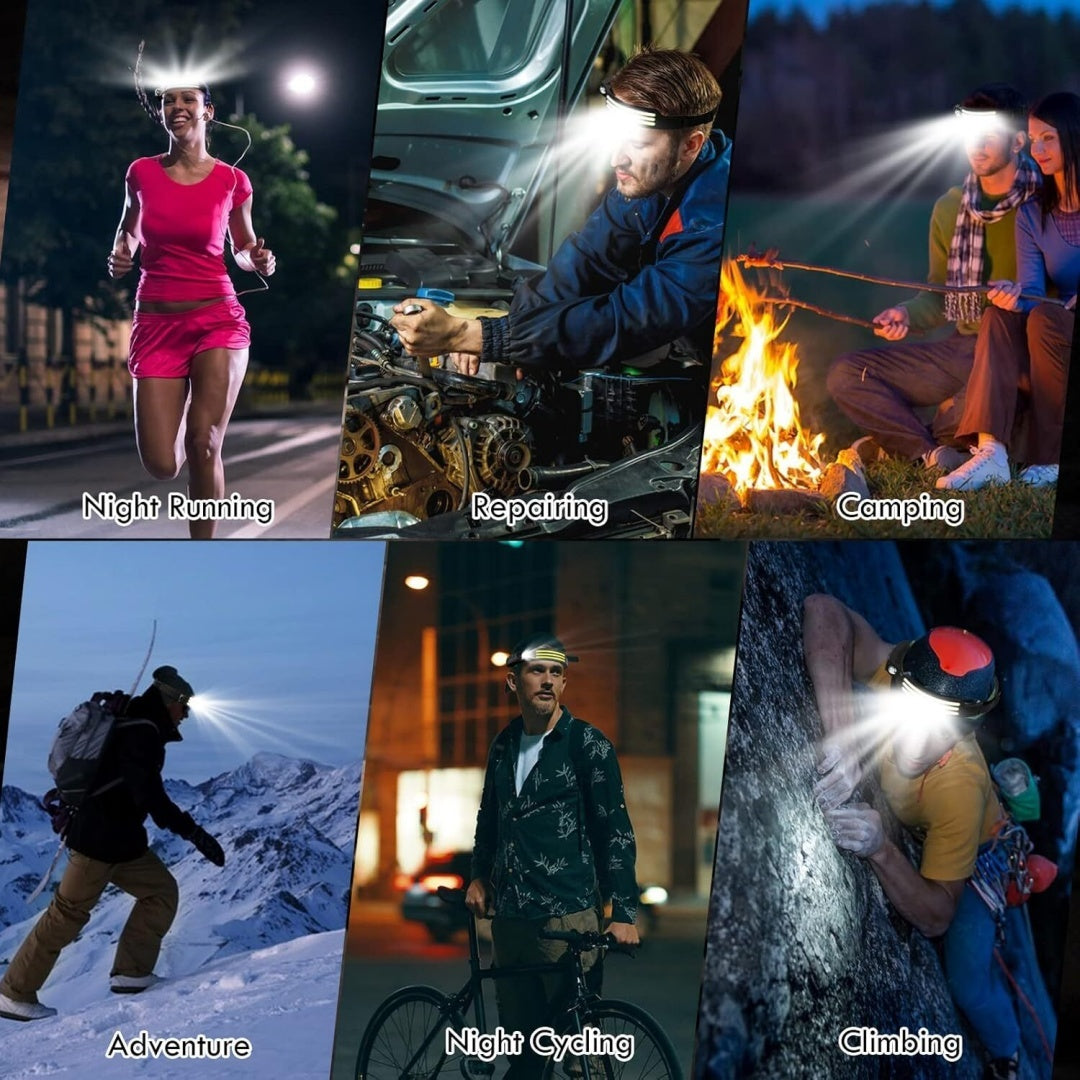 US Local COB -LED Rechargeable Headlamp Headlight Torch Work Light Head Band Lamp 6000K