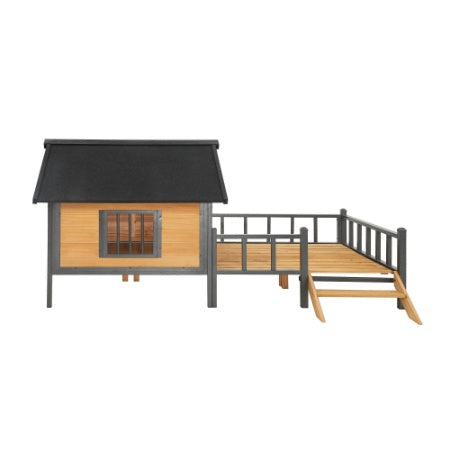 US Local Outdoor Large Wooden Cabin House Style Wooden Dog Kennel With Porch