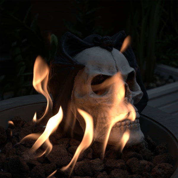 Demon Skull Gas Fireplace, Suitable For Ventless Or Ventless Propane, Gel, Ethanol, Electric, Outdoor Fireplaces And Fire Pits, Halloween Decorations - Patent Pending