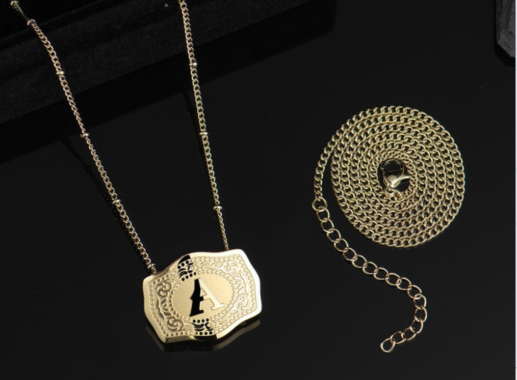 Gold-plated Embossed Slim Chain Adjustable Necklace