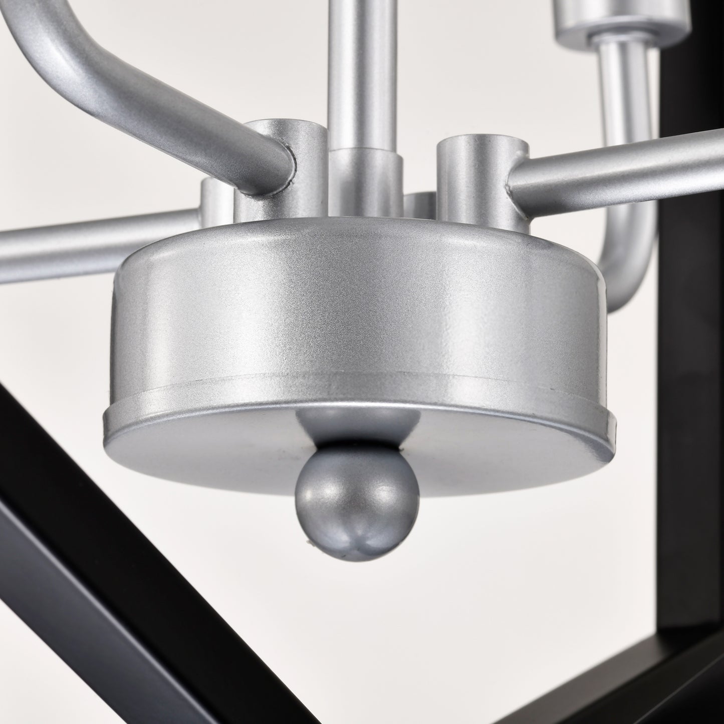 US Local 12-Light Farmhouse Kitchen Chandeliers, Matte Black And Sliver Vintage Rustic Cage Light Fixture Adjustable Height Chandeliers For Dining Room Hallway Foyer Entryway E12 Bulbs Not Included