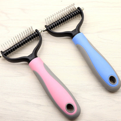 US Local Pet Long-haired Dogknot Comb Double-sided Blade Dog
