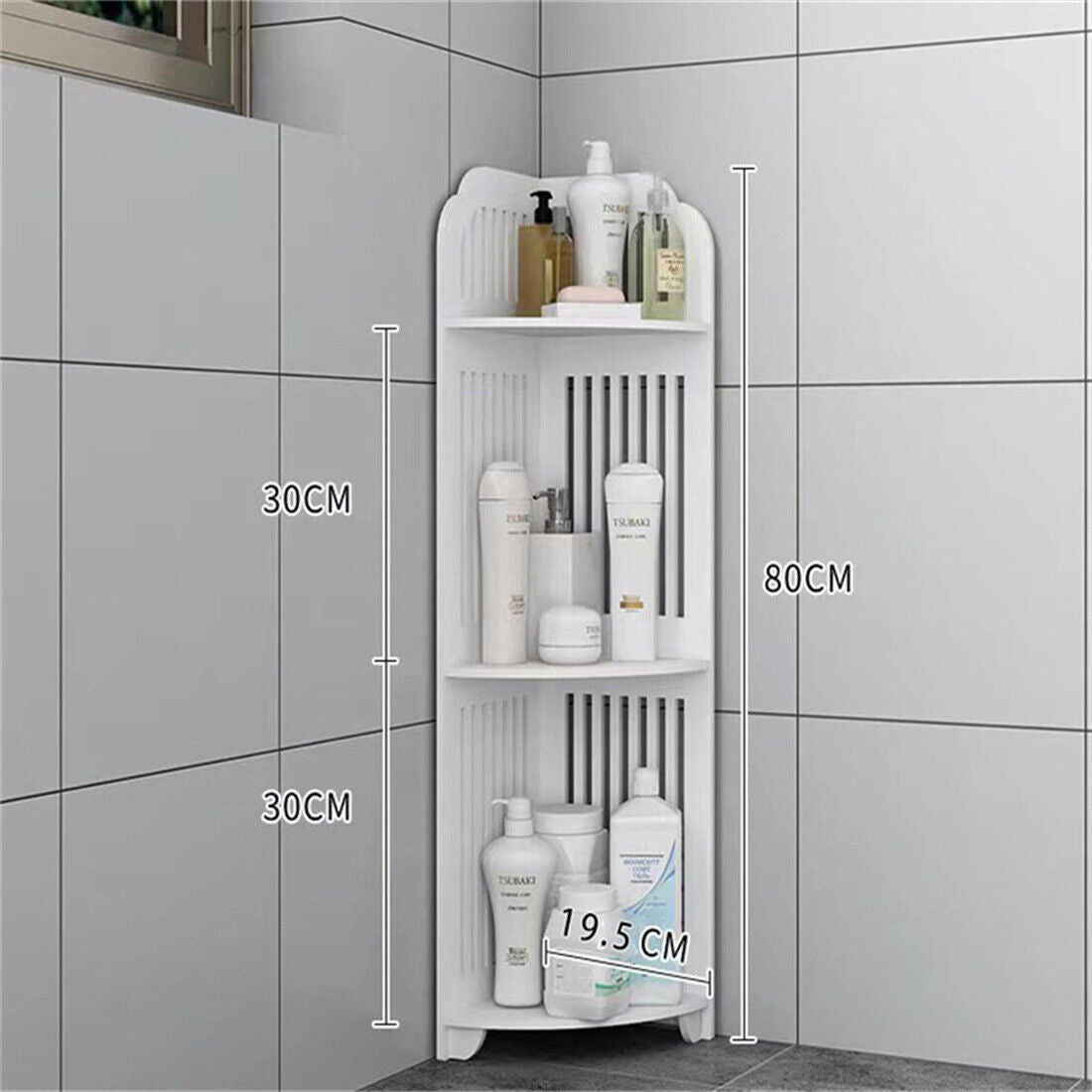 UK Local 3 Tier Corner Bath Shelf Shower Caddy Storage Rack Unit Organiser Stand White UK