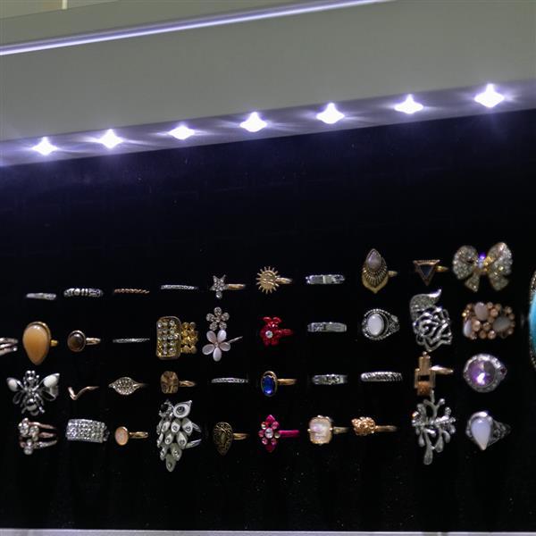 US Local Non Full Mirror Wooden Wall Mounted 4-layer Shelf With 2 Drawers And 8 Blue LED Lights For Jewelry Storage, White Mirror Cabinet