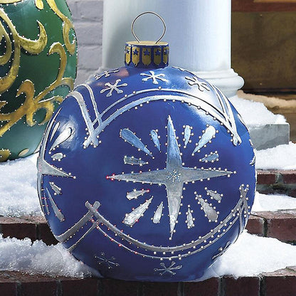 US Local Christmas Ornament Ball Outdoor Pvc 60CM Inflatable Decorated Ball PVC Giant Big Large Balls Xmas Tree Decorations Toy Ball