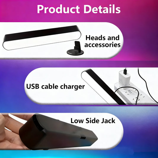 US Local Desk Ambient Light With Remote Control, Room Decor Essential, RGB Color-Changing LED Light, Perfect For Living Rooms, Bedrooms, And Bars, Place Beside Computers Or TVs Holiday Decor, Home Decor