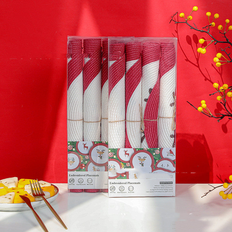 Creative Christmas PVC Embroidered Placemat