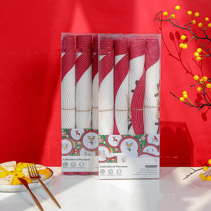 Creative Christmas PVC Embroidered Placemat