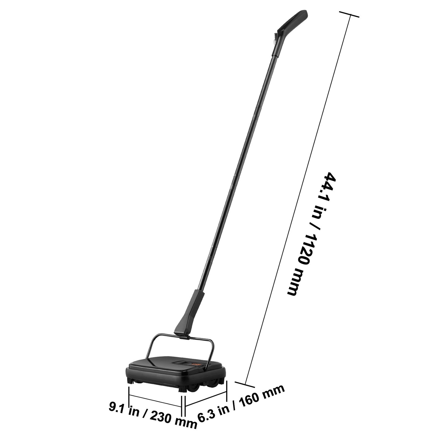 US Local VEVOR Carpet Sweeper, 7.87 In Sweeping Paths, Floor Sweeper Manual Non Electric, 300 Ml Dustbin Capacity With Comb For Home Office Rugs Hardwood Surfaces Wood Floors Laminate, Cleans Dust Pet Hair