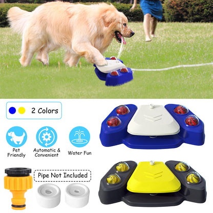 US Local Blue-Yellow Color Options -- 1Pc Dog Water Fountain Multifunctional Automatic Pet Water Dispenser Outdoor Step-on Activated Sprinkler For Drinking Shower Fun